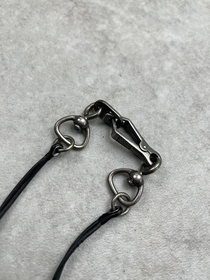 AW2006 Dolce & Gabbana Anchor Black Leather Necklace eujCRgH 6