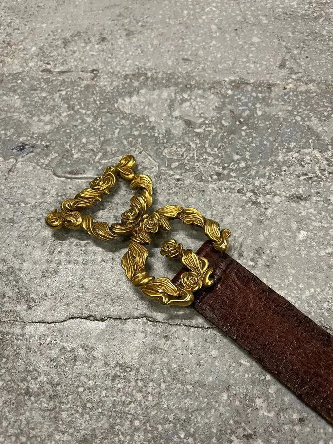 AW2006 Dolce & Gabbana Baroque Golden Buckle Leather Belt EZnBCLE 3