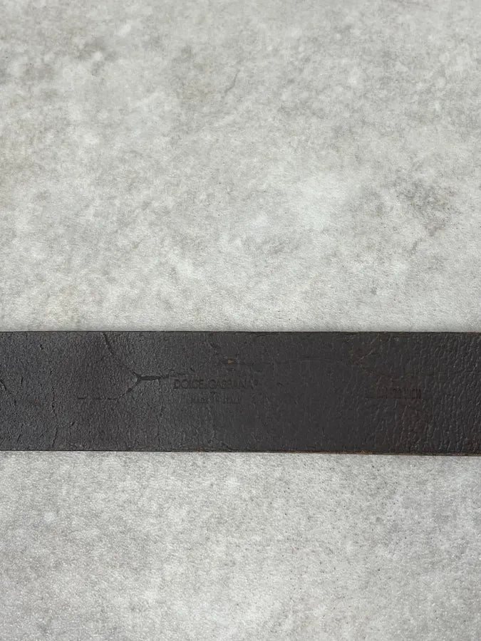 AW2006 Dolce & Gabbana Baroque Golden Buckle Leather Belt qsuBzRs 4