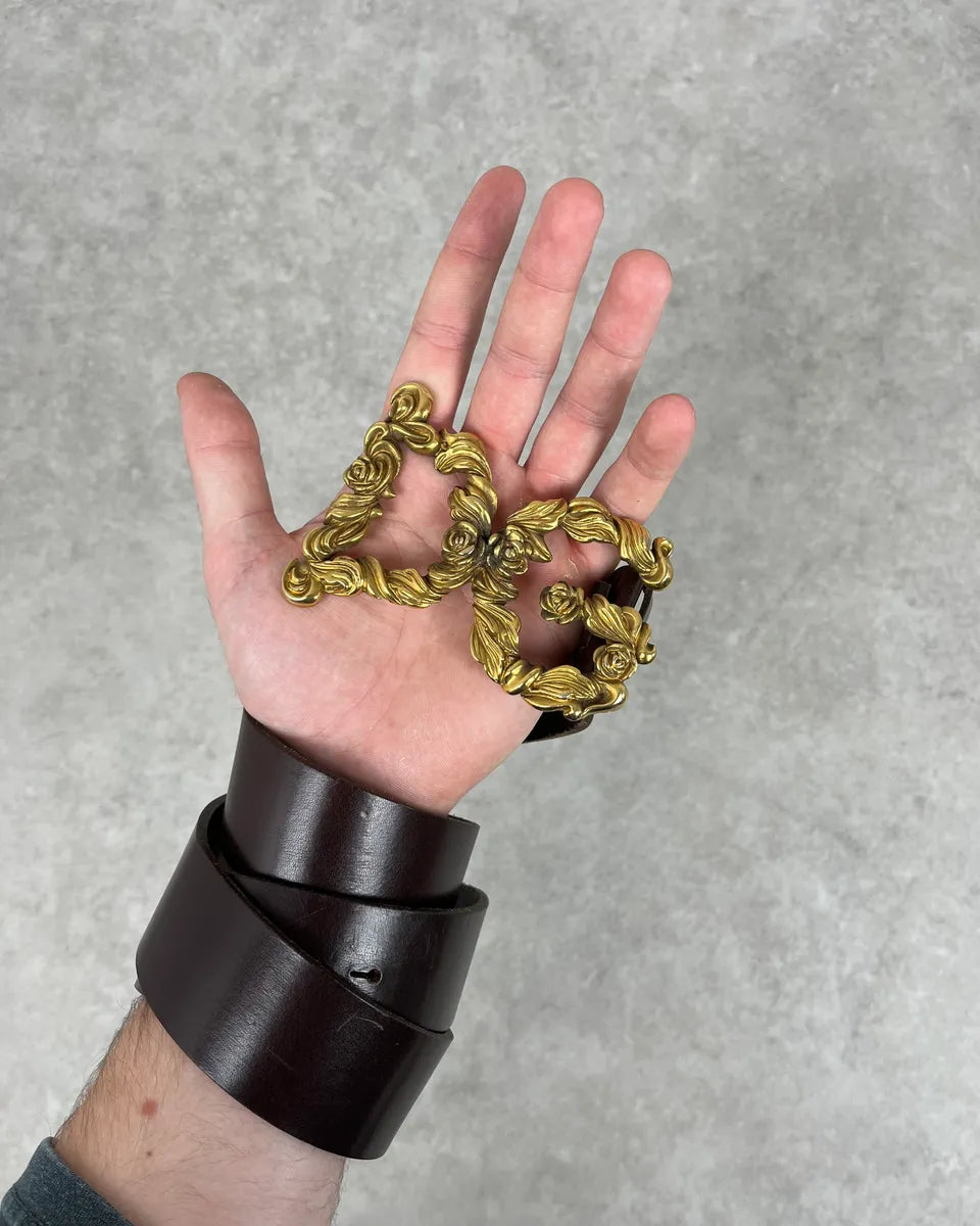 AW2006 Dolce & Gabbana Baroque Golden Buckle Leather Belt qsuBzRs 1