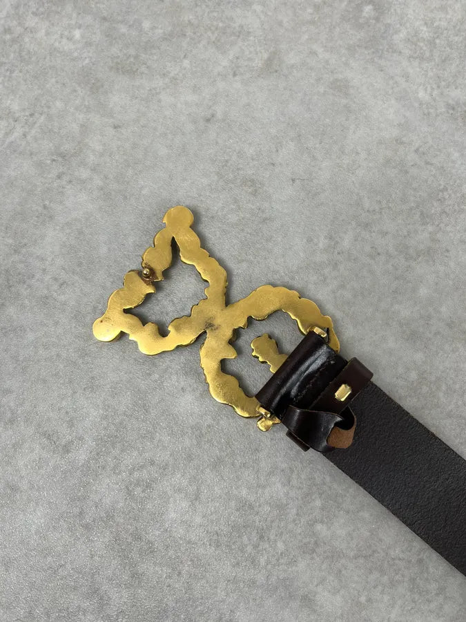 AW2006 Dolce & Gabbana Baroque Golden Buckle Leather Belt qsuBzRs 5