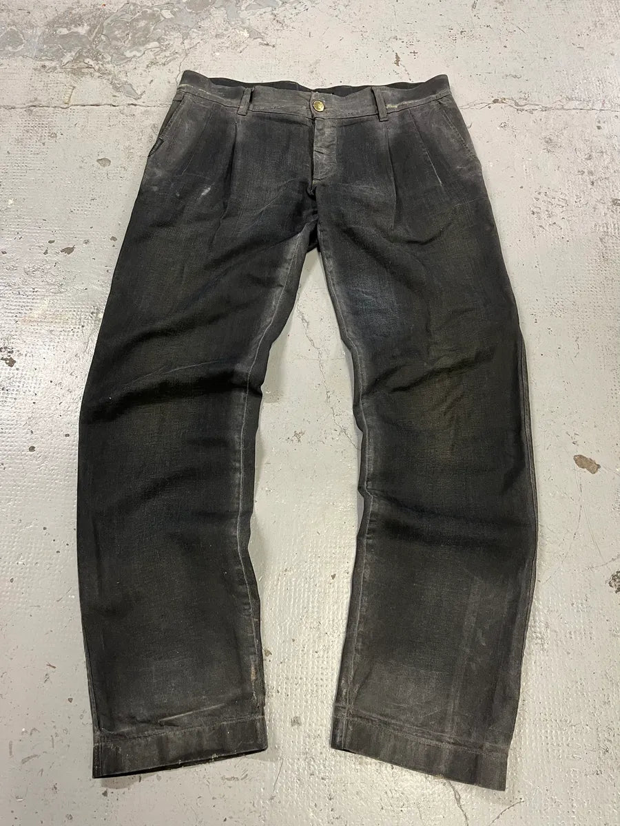 AW2006 Dolce & Gabbana Black Overprint Blue Denim Jeans MzZeFcr 0