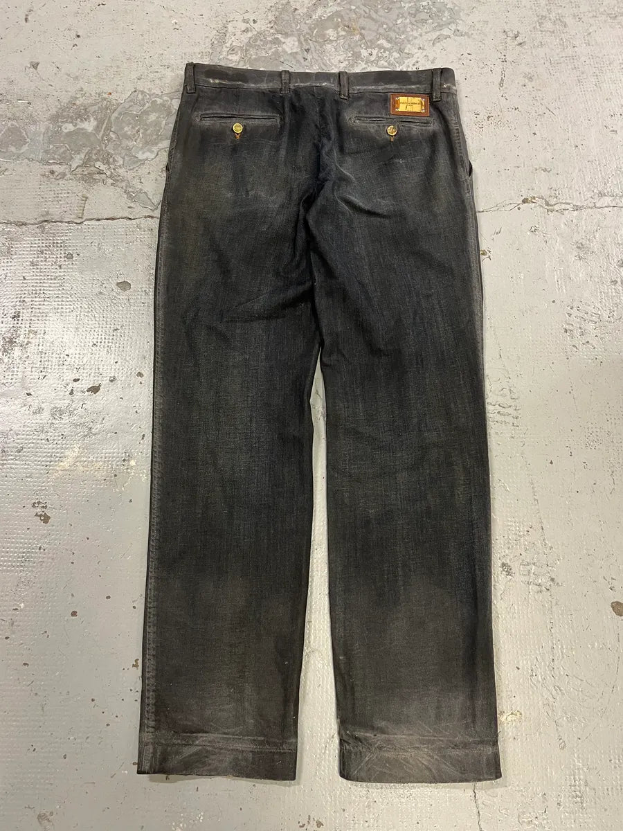 AW2006 Dolce & Gabbana Black Overprint Blue Denim Jeans MzZeFcr 7
