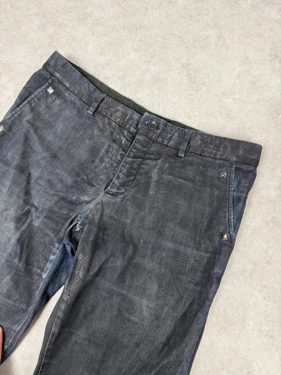 AW2006 Dolce & Gabbana Black Reworked Waxed Wenim Jeans FTOtYRJ 5