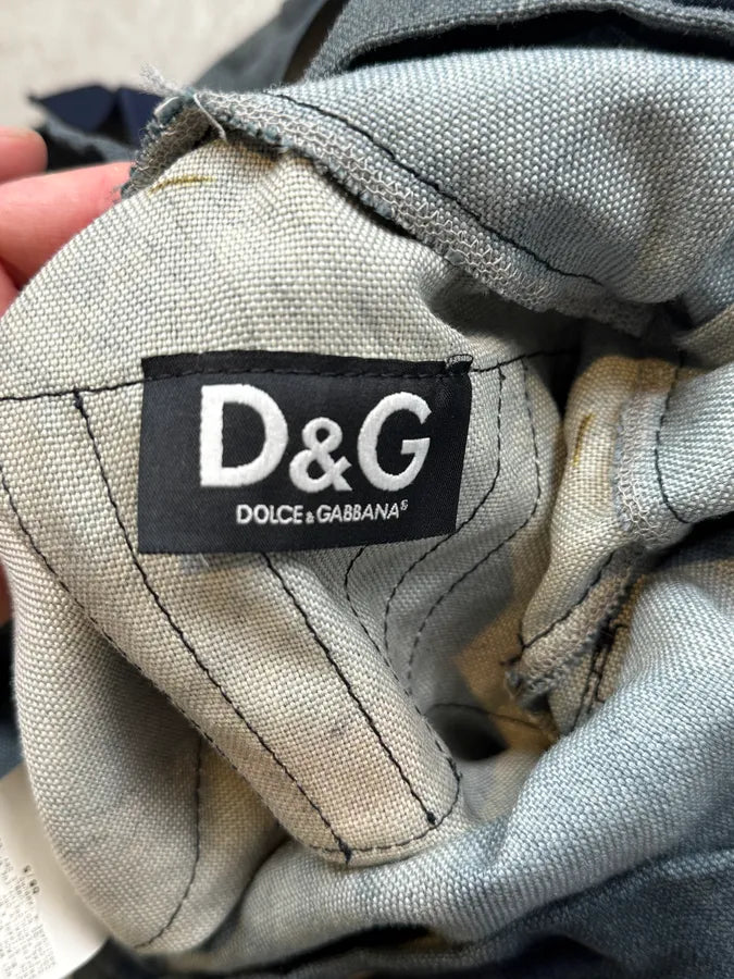 AW2006 Dolce & Gabbana Blue Canvas Leather Strap Backpack jqhGYjA 12