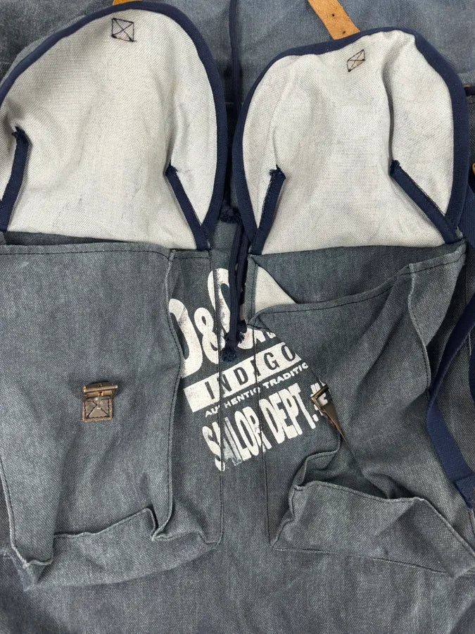AW2006 Dolce & Gabbana Blue Canvas Leather Strap Backpack jqhGYjA 7