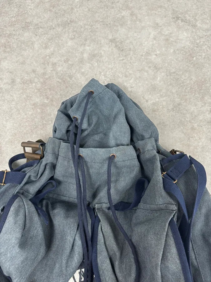 AW2006 Dolce & Gabbana Blue Canvas Leather Strap Backpack jqhGYjA 8