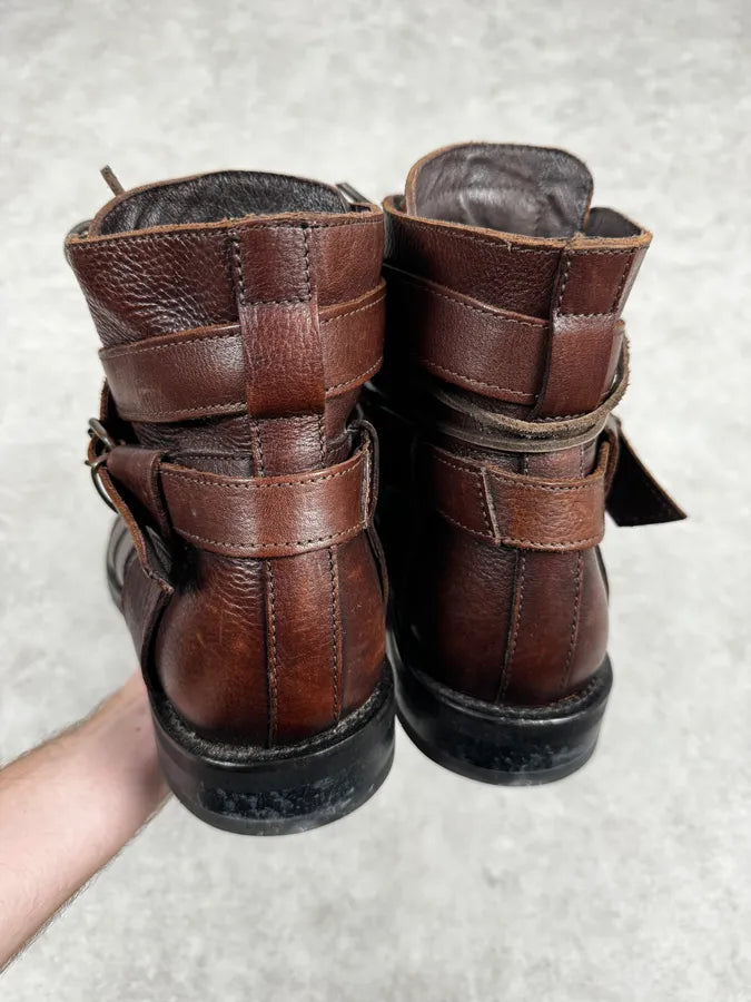 AW2006 Dolce & Gabbana Brown Combat Leather Boots QbiLrUS 4