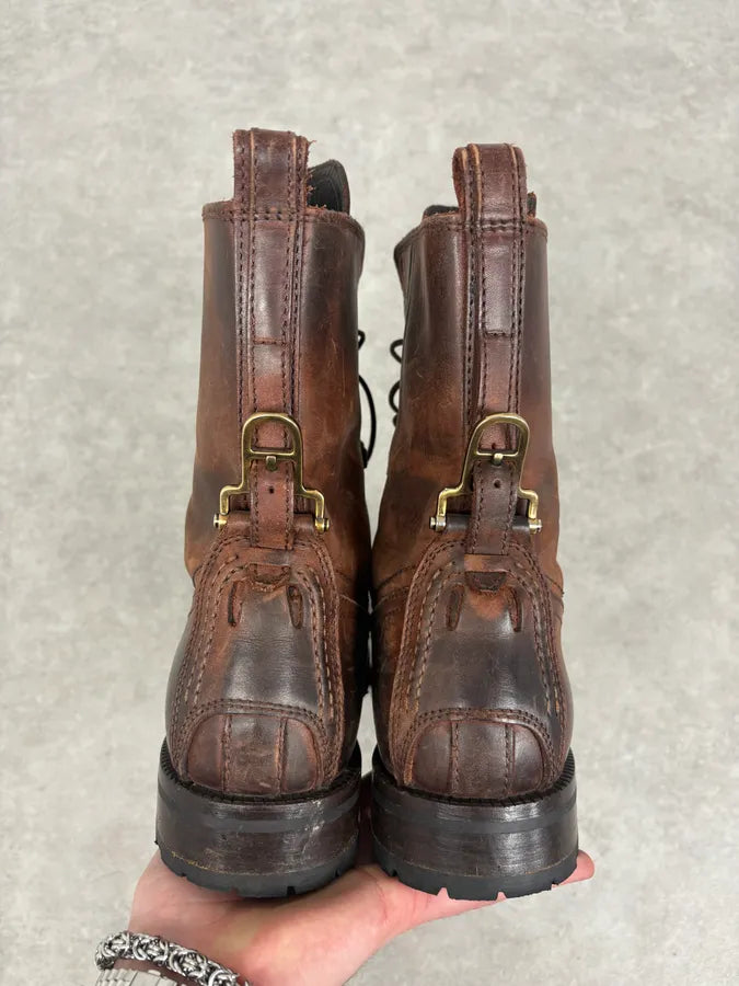 AW2006 Dolce & Gabbana Brown Eroded Ankle Leather Boots gjcMmyC 4