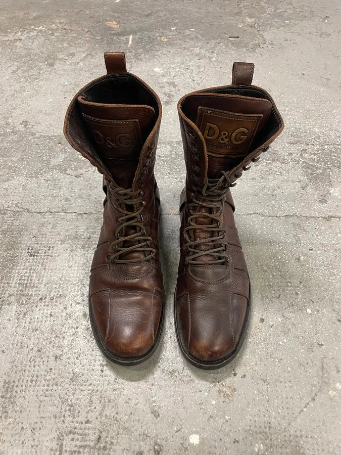 AW2006 Dolce & Gabbana Brown High leather Boots (45eu/us11) 1