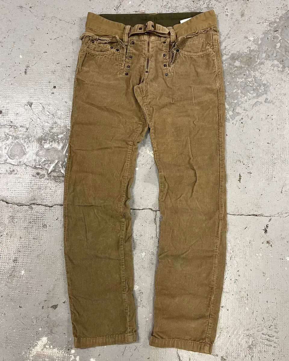 AW2006 Dolce & Gabbana Brown Utility Studded Pants wLMcFzl 0