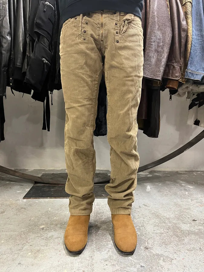 AW2006 Dolce & Gabbana Brown Utility Studded Pants (M) 1