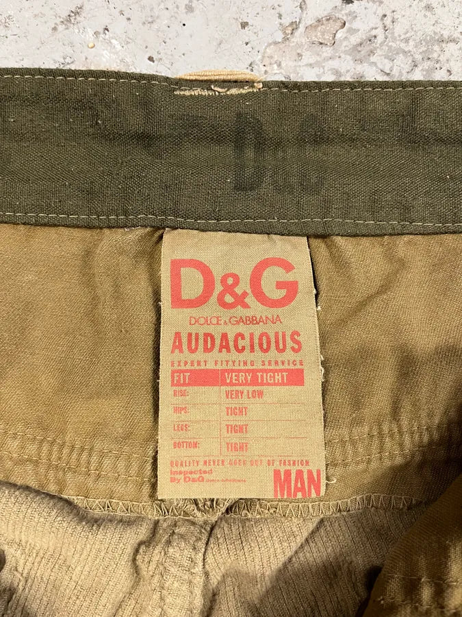 AW2006 Dolce & Gabbana Brown Utility Studded Pants (M) 10