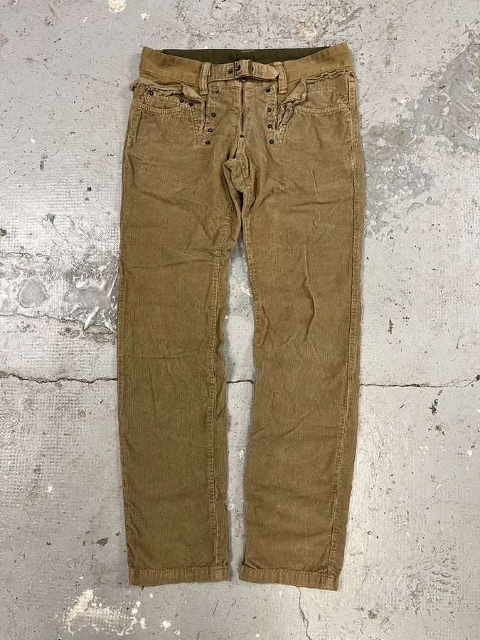 AW2006 Dolce & Gabbana Brown Utility Studded Pants (M) 4