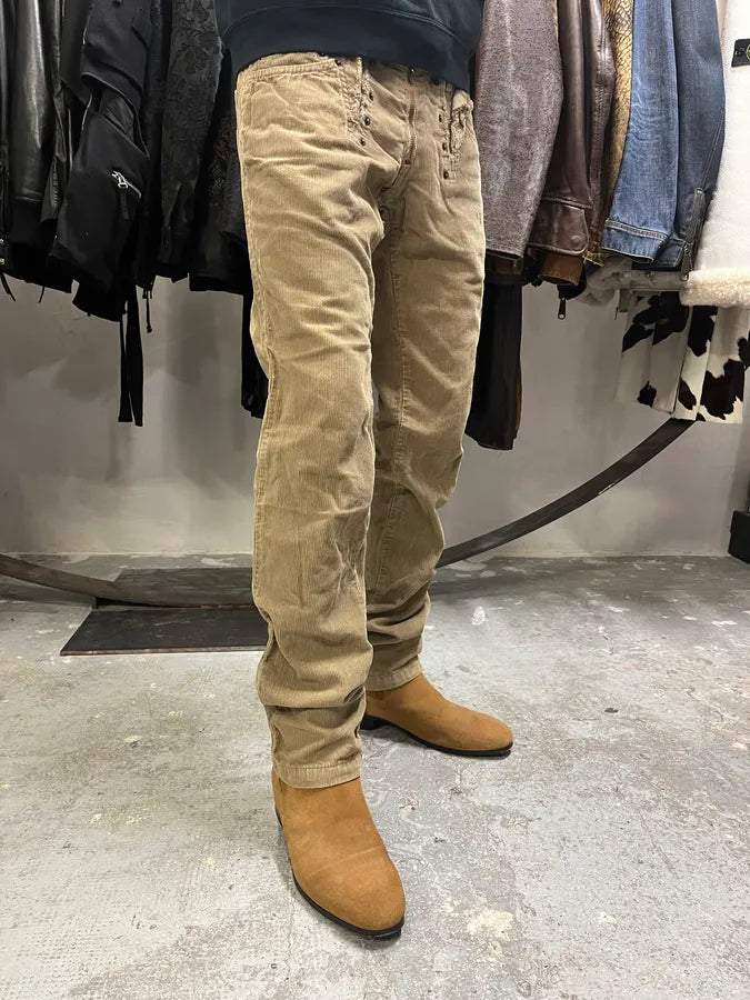 AW2006 Dolce & Gabbana Brown Utility Studded Pants wLMcFzl 6