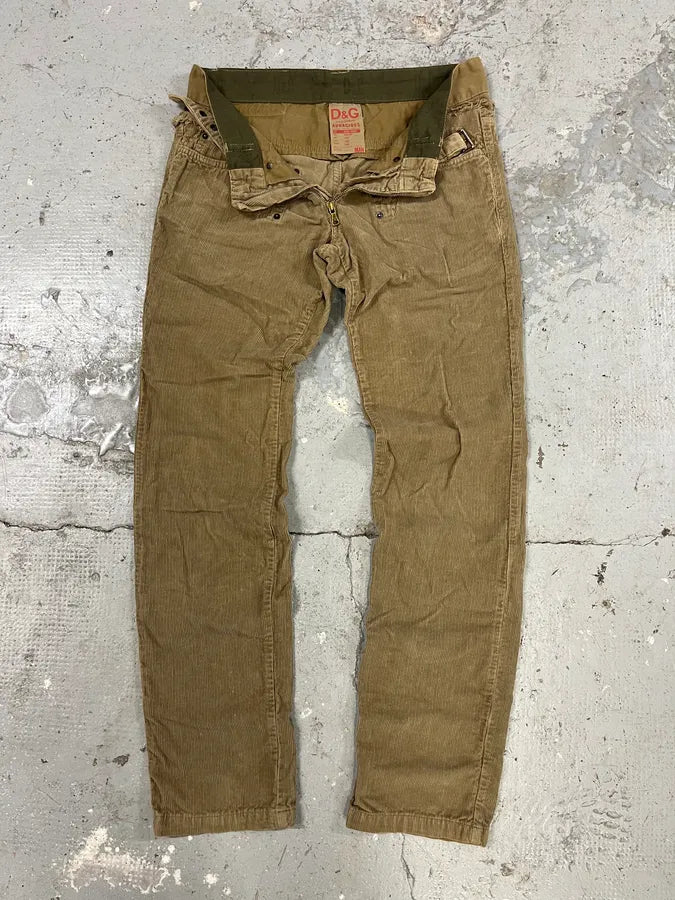 AW2006 Dolce & Gabbana Brown Utility Studded Pants (M) 8