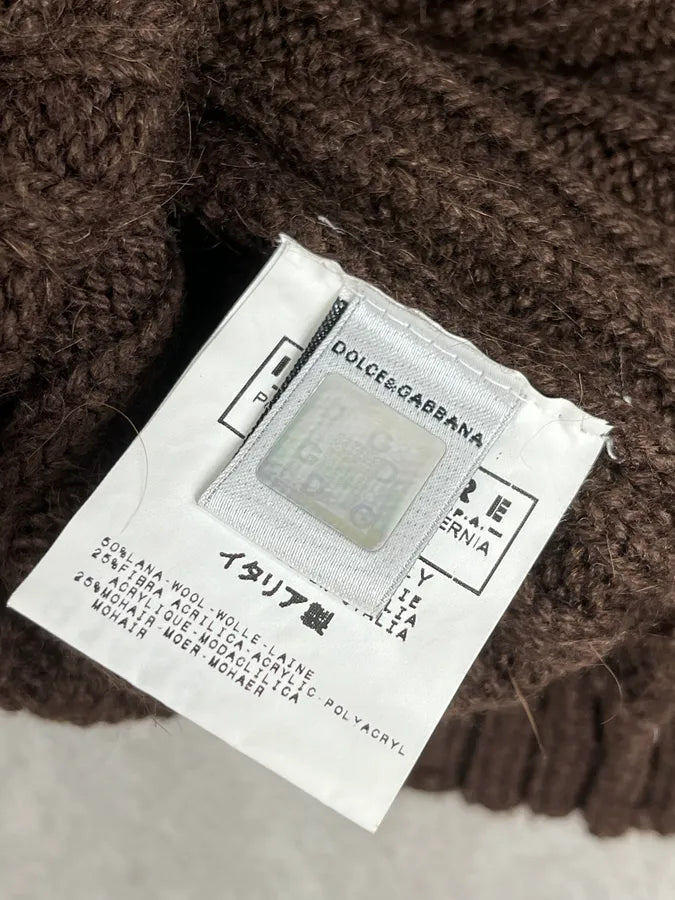 AW2006 Dolce & Gabbana Brown Wool Buttoned Military Naval Wool Sweater ilimHID 9