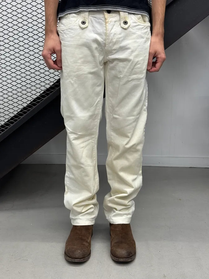 AW2006 Dolce & Gabbana Creamy White Sand Denim Jeans WQLNeXZ 0