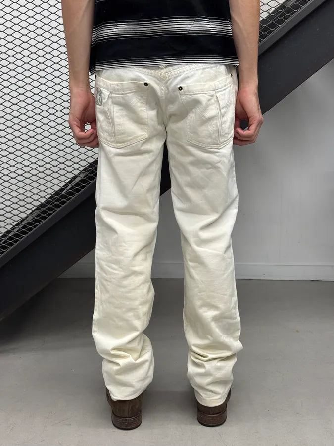 AW2006 Dolce & Gabbana Creamy White Sand Denim Jeans WQLNeXZ 1
