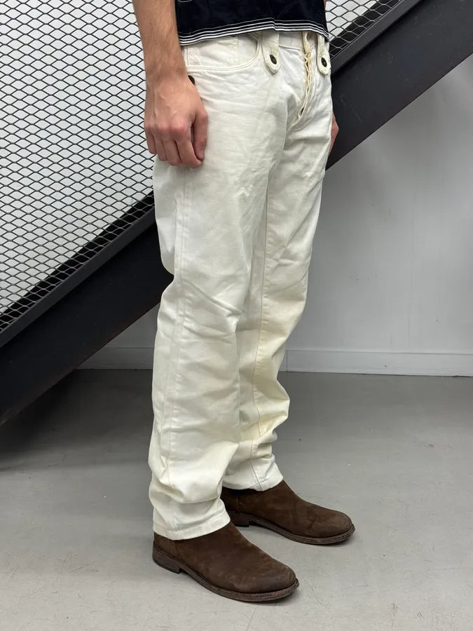 AW2006 Dolce & Gabbana Creamy White Sand Denim Jeans WQLNeXZ 2