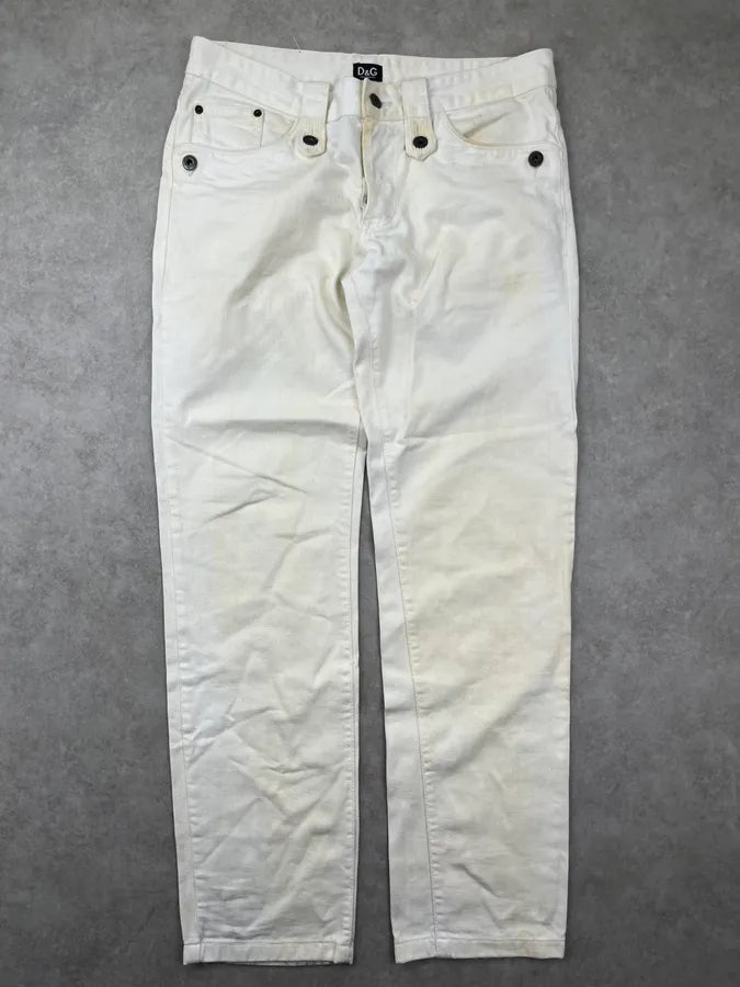 AW2006 Dolce & Gabbana Creamy White Sand Denim Jeans WQLNeXZ 3
