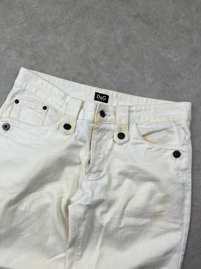 AW2006 Dolce & Gabbana Creamy White Sand Denim Jeans WQLNeXZ 5