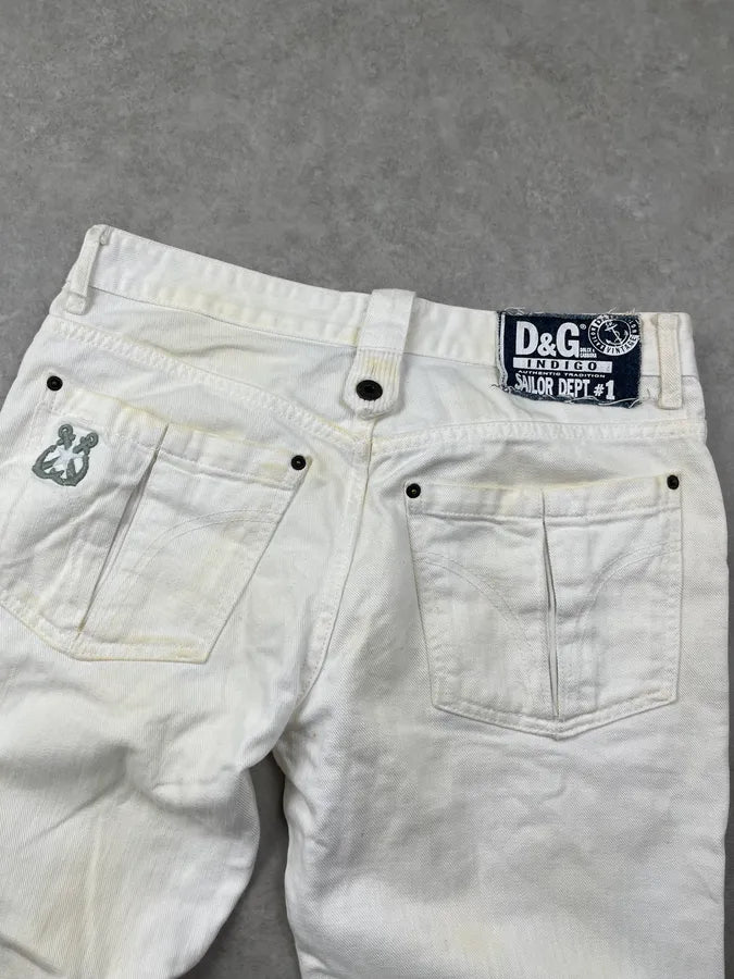 AW2006 Dolce & Gabbana Creamy White Sand Denim Jeans WQLNeXZ 6