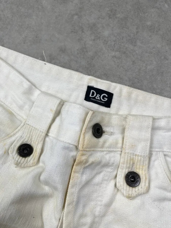 AW2006 Dolce & Gabbana Creamy White Sand Denim Jeans WQLNeXZ 7