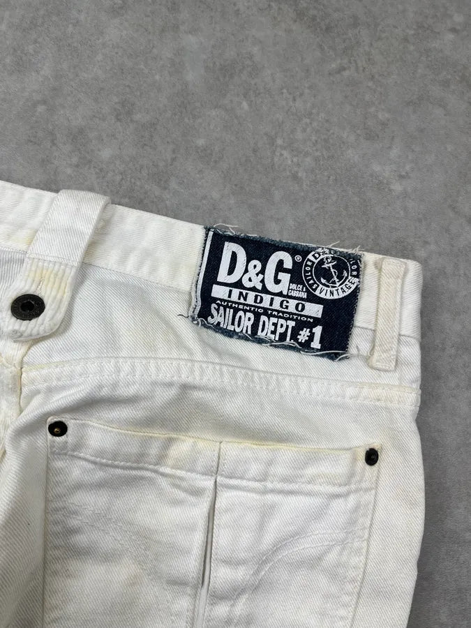 AW2006 Dolce & Gabbana Creamy White Sand Denim Jeans WQLNeXZ 9