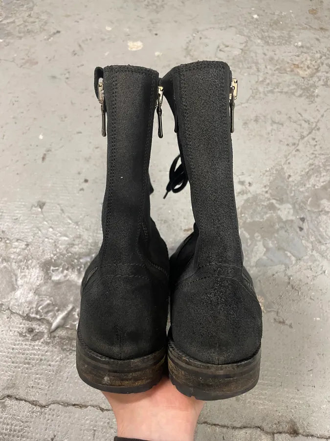 AW2006 Dolce & Gabbana Double Zip Black Combat Boots swKpYbP 6