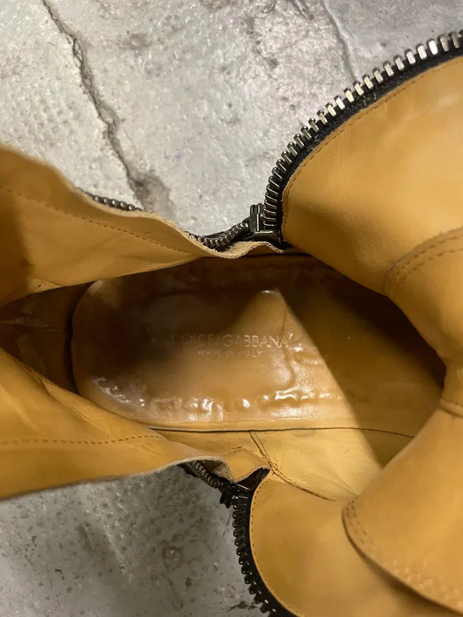 AW2006 Dolce & Gabbana Double Zip Black Combat Boots swKpYbP 9