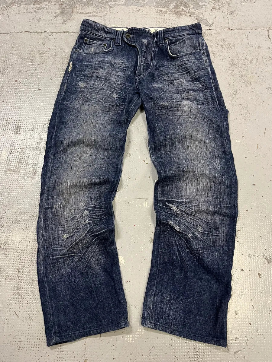 AW2006 Dolce & Gabbana Faded Navy Denim Jeans bOcDxUz 0