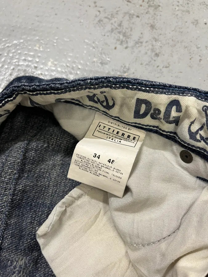 AW2006 Dolce & Gabbana Faded Navy Denim Jeans bOcDxUz 11