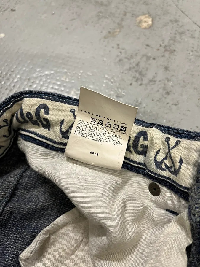 AW2006 Dolce & Gabbana Faded Navy Denim Jeans bOcDxUz 12