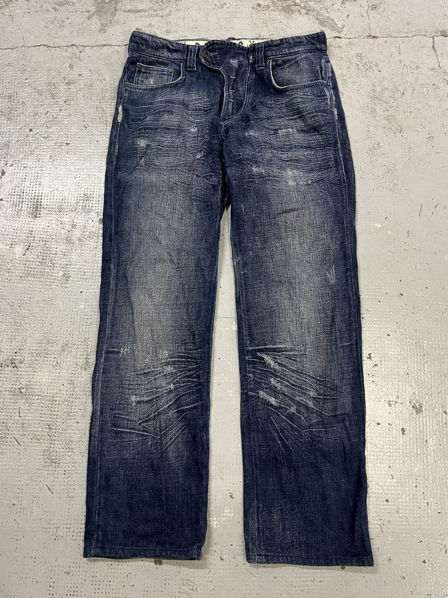 AW2006 Dolce & Gabbana Faded Navy Denim Jeans bOcDxUz 4