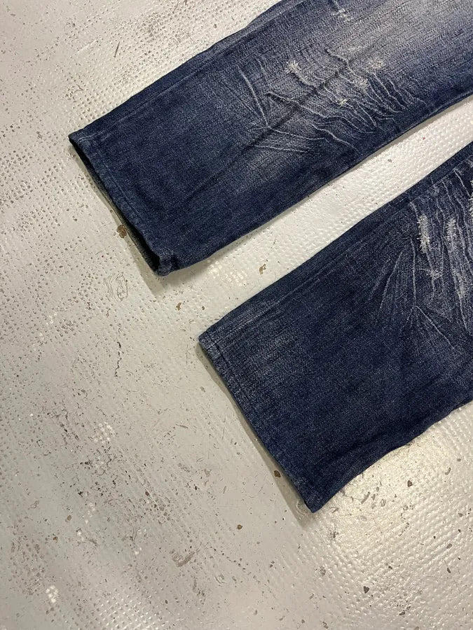 AW2006 Dolce & Gabbana Faded Navy Denim Jeans bOcDxUz 6