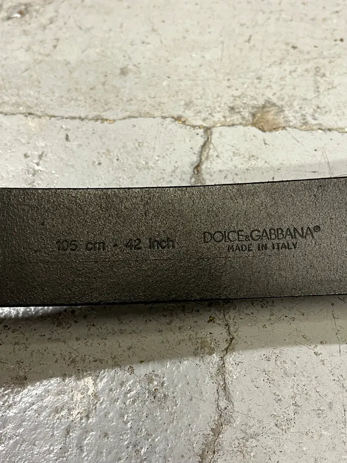 AW2006 Dolce & Gabbana Golden Angels Molding Buckle Black Leather Belt nFVfPIZ 7