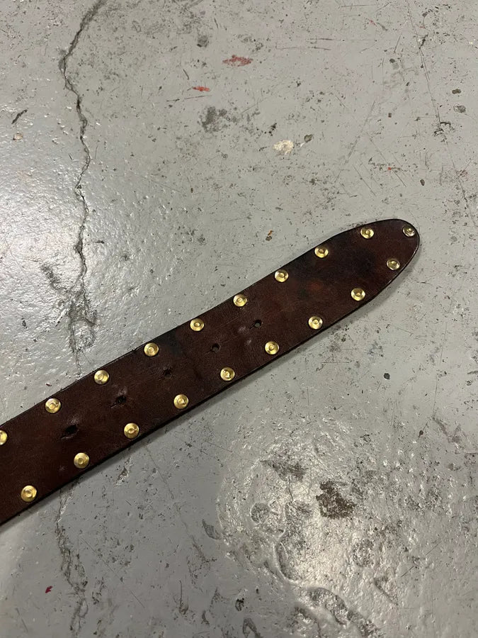 AW2006 Dolce & Gabbana Golden Angels Molding Buckle Brown Leather Belt PjJozRG 6