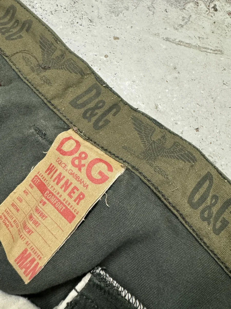 AW2006 Dolce & Gabbana Green Multi Zips Cargo Naval Pants WUAeKPz 10