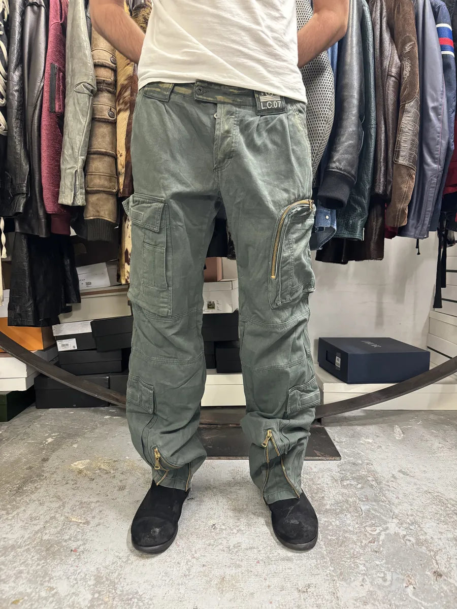 AW2006 Dolce & Gabbana Green Multi Zips Cargo Naval Pants WUAeKPz 2