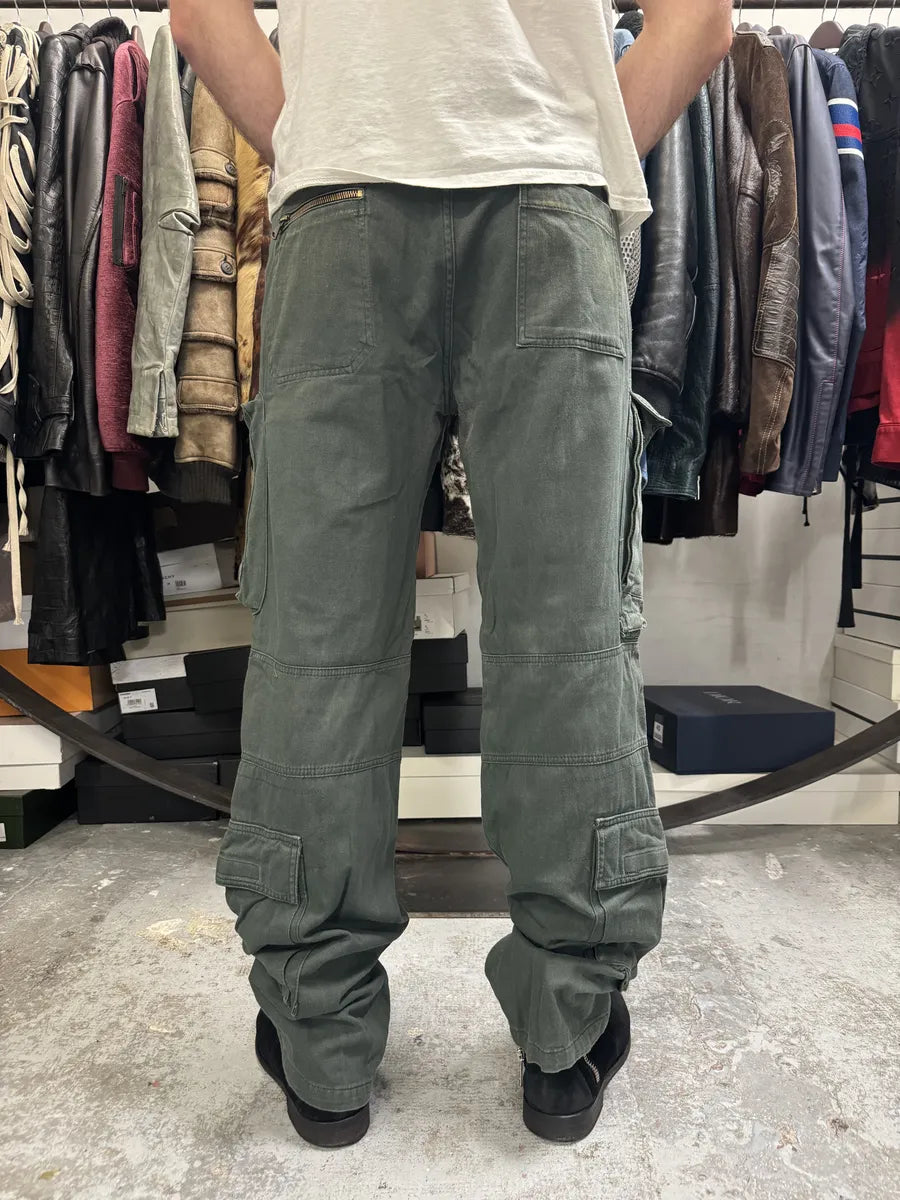 AW2006 Dolce & Gabbana Green Multi Zips Cargo Naval Pants WUAeKPz 4