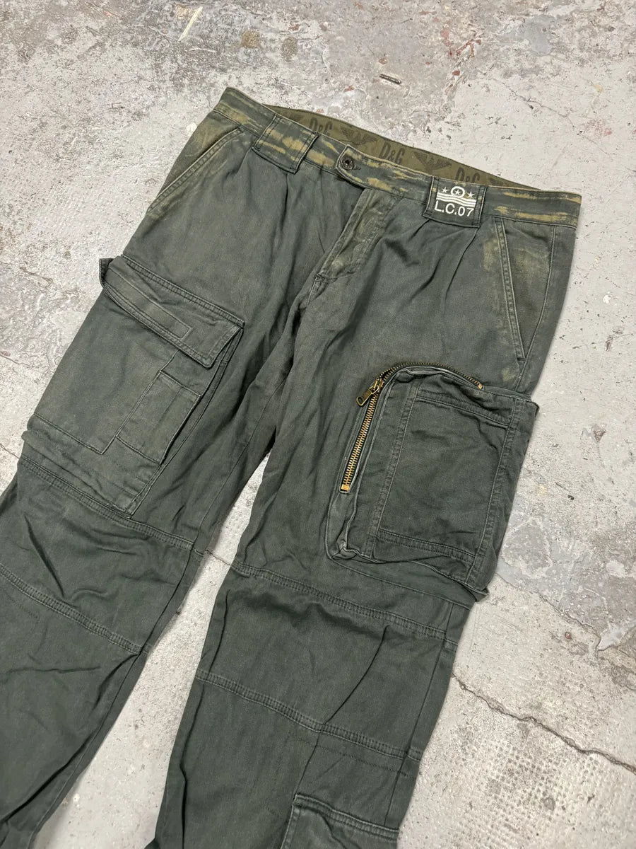 AW2006 Dolce & Gabbana Green Multi Zips Cargo Naval Pants WUAeKPz 6