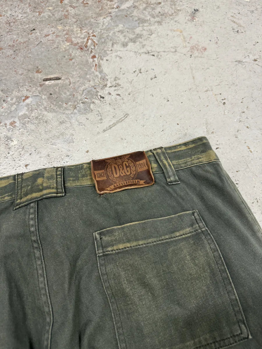 AW2006 Dolce & Gabbana Green Multi Zips Cargo Naval Pants WUAeKPz 7