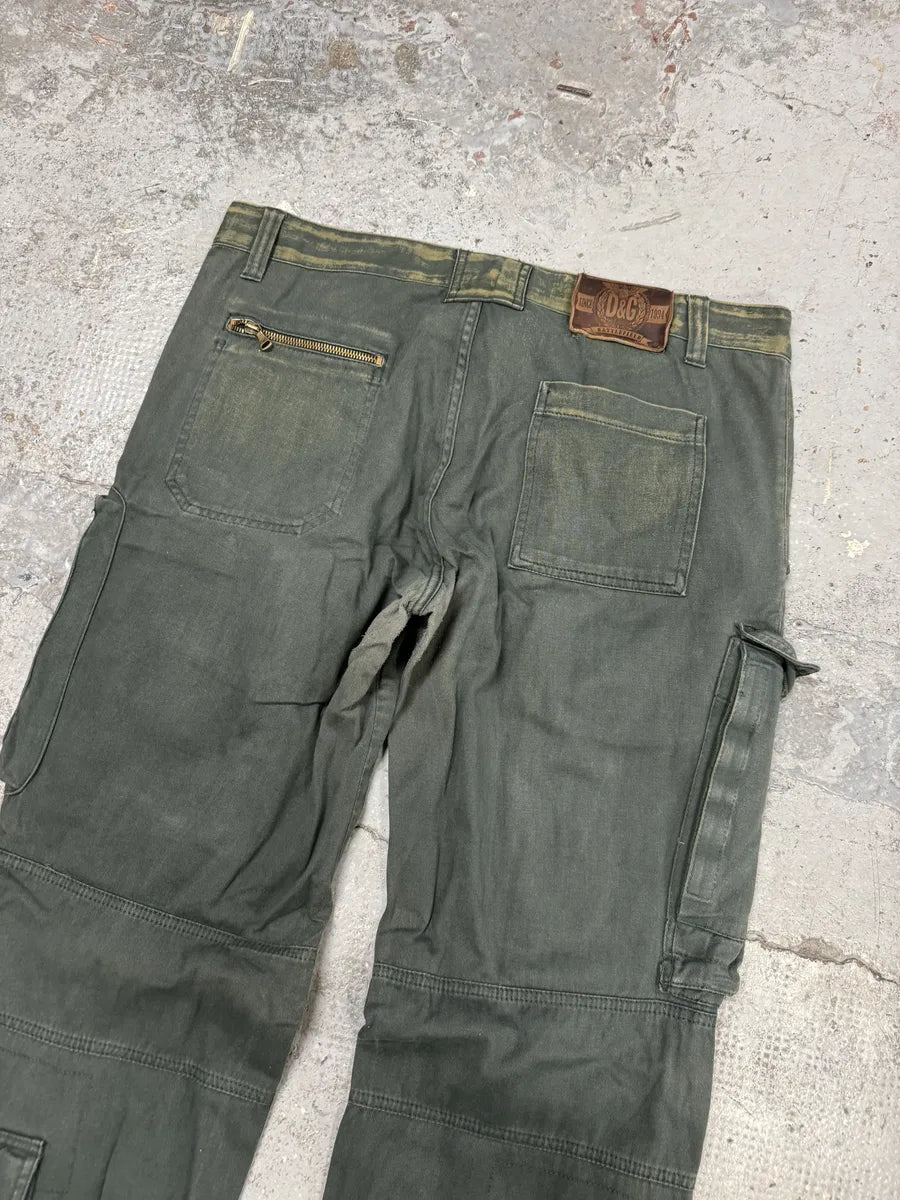 AW2006 Dolce & Gabbana Green Multi Zips Cargo Naval Pants WUAeKPz 8