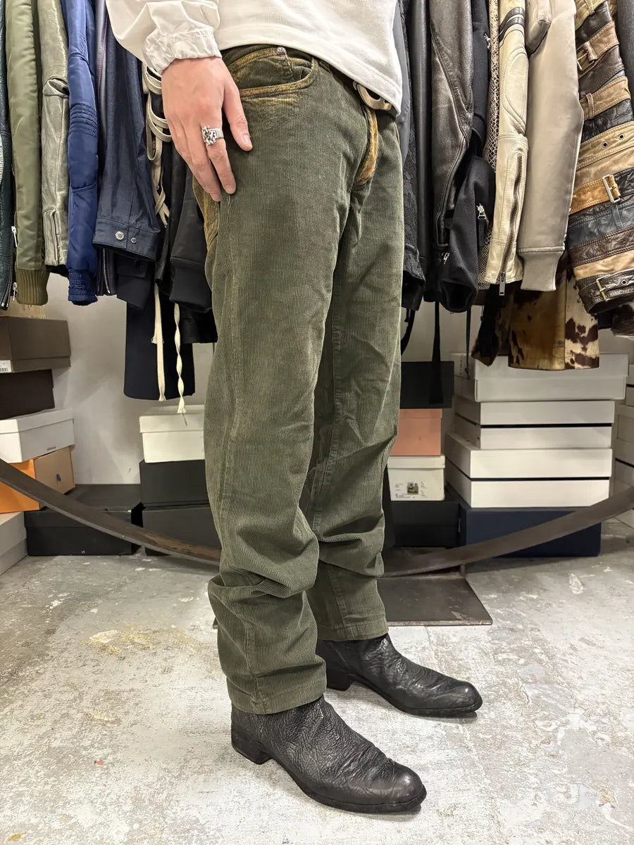 AW2006 Dolce & Gabbana Green Velvet Pants KVuxpYa 3