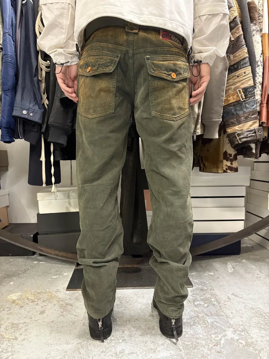 AW2006 Dolce & Gabbana Green Velvet Pants KVuxpYa 4