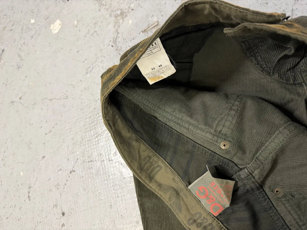 AW2006 Dolce & Gabbana Green Velvet Pants KVuxpYa 7