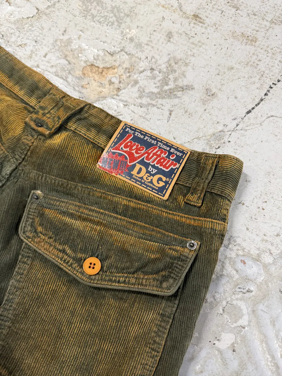 AW2006 Dolce & Gabbana Green Velvet Pants KVuxpYa 8