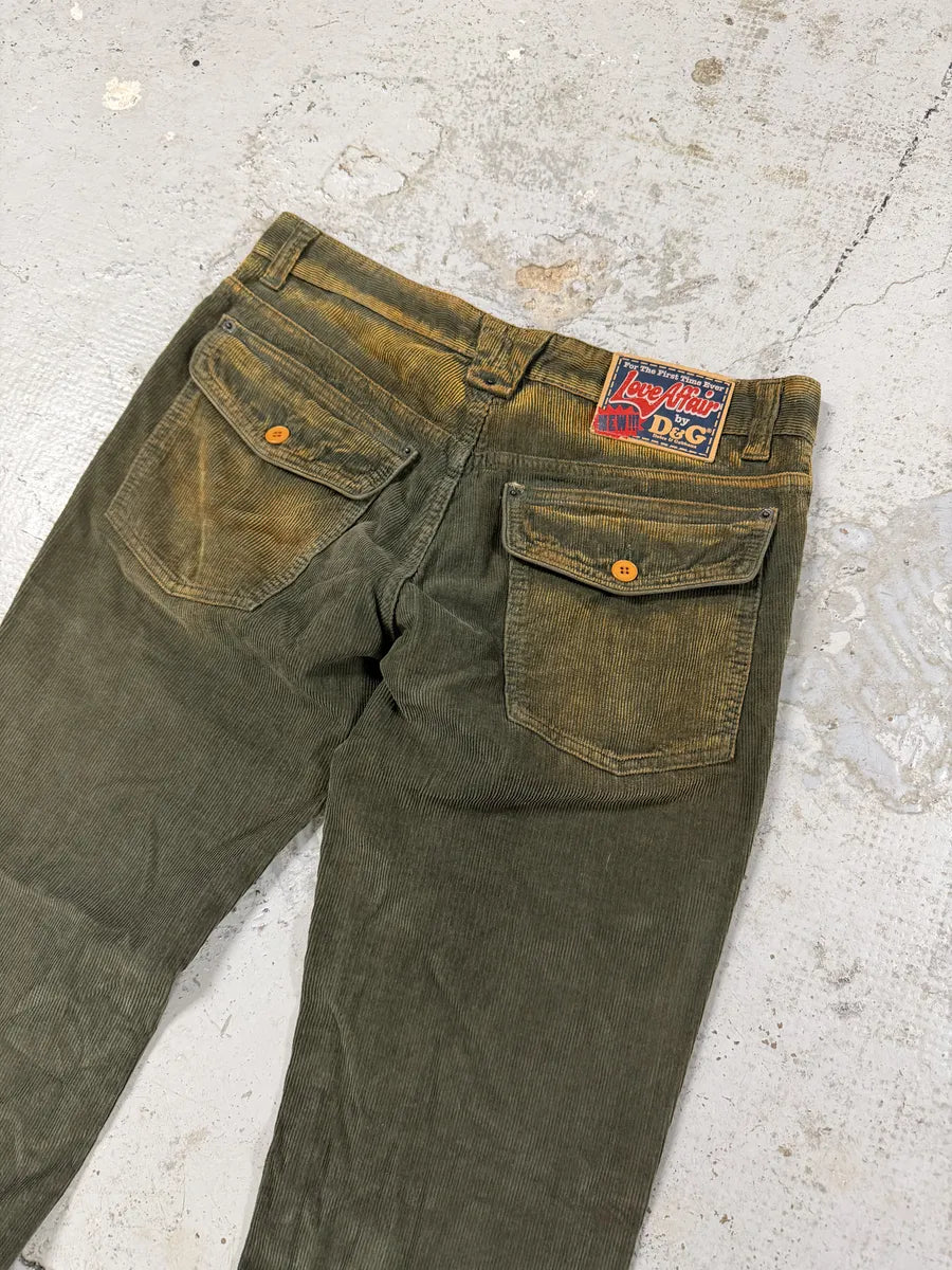 AW2006 Dolce & Gabbana Green Velvet Pants KVuxpYa 9