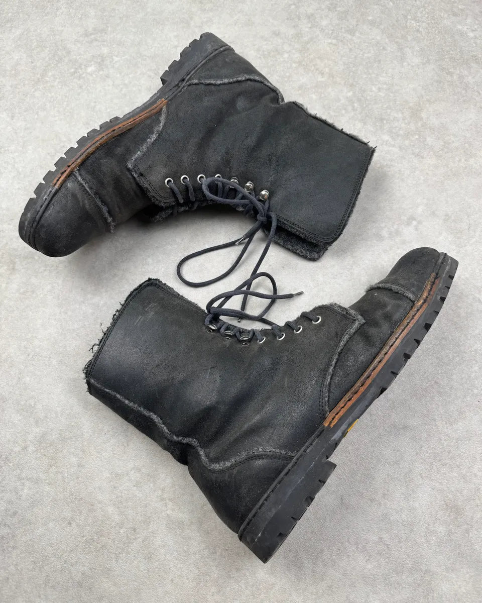 AW2006 Dolce & Gabbana Grey Suede Wool-Lined Vibram Boots WVSezWz 3